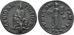 Roman Imperial Coins MAXIMINUS II DAIA (310-313). "Persecution" Series. Ae. Antioch. Obv: GENIO ANTIOCHENI. Tyche seated facing on rock pile; river-god Orontes below. Rev: APOLLONI SANCTO / Γ / SMA. A