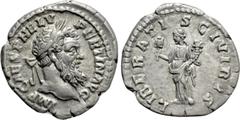 Roman Imperial Coins PERTINAX (193). Denarius. Rome. Obv: IMP CAES P HELV PERTIN AVG. Laureate head right. Rev: LIBERATIS CIVIBVS. Liberalitas standing left, holding abacus and cornucopia. RIC 5. Very