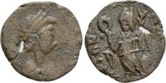 Roman Imperial Coins VALENTINIAN III (425-455). Nummus. Rome. Obv: Diademed, draped and cuirassed bust right. Rev: VICTORIA AVGG / P / [RM]. Victory advancing left, holding wreath and palm frond. RIC 