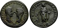 Roman Provincial Coins MOESIA INFERIOR. Marcianopolis. Macrinus, with Diadumenian (217-218). Ae Pentassarion. Pontianus, legatus consularis. Obv: AVT K OΠEΛ CEV MAKPEINOC K M OΠEΛ ANTΩNEINOC. Confront