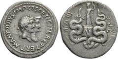 Roman Provincial Coins IONIA. Ephesus. Mark Antony with Octavia (39 BC). Cistophorus. Ephesus. Obv: M ANTONIVS IMP COS DESIG ITER ET TERT. Jugate heads of Mark Antony, laureate, and Octavia, draped, r