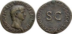 Roman Imperial Coins GERMANICUS (Died 19). As. Rome. Struck under Claudius. Obv: GERMANICVS CAESAR TI AVG F DIVI AVG N. Bare head right. Rev: TI CLAVDIVS CAESAR AVG GERM P M TR P IMP P P. Large S C. R
