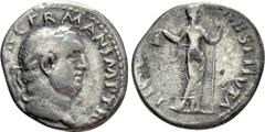 Roman Imperial Coins VITELLIUS (69). Denarius. Rome. Obv: A VITELLIUS GERMAN IMP TR P. Laureate head right. Rev: LIBERTAS RESTITVTA. Libertas standing facing, head right, holding pileus and sceptre. R