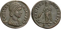 Roman Imperial Coins HELENA (Augusta, 324-328/30). Follis. Ticinum. Obv: FL HELENA AVGVSTA. Diademed and draped bust right. Rev: SECVRITAS REIPVBLICE / S T. Securitas standing left, holding branch. RI