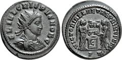 Roman Imperial Coins CRISPUS (Caesar, 316-326). Follis. Ticinum. Obv: FL IVL CRISPVS NOB C. Radiate, draped and cuirassed bust right. Rev: VICTORIAE LAETAE PRINC PERP/ C / P T. Two Victories holding s