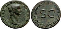 Roman Imperial Coins GERMANICUS (Died 19). As. Rome. Struck under Claudius. Obv: GERMANICVS CAESAR TI AVG F DIVI AVG N. Bare head right. Rev: TI CLAVDIVS CAESAR AVG GERM P M TR P IMP P P. Large S C. R