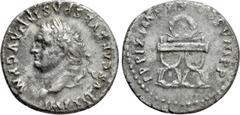 Roman Imperial Coins TITUS (79-81). Denarius. Rome. Obv: IMP TITVS CAES VESPASIAN AVG P M. Laureate head left. Rev: TR P IX IMP XV COS VIII P P. Curule chair; above, wreath. RIC² 109. Condition: Fine.