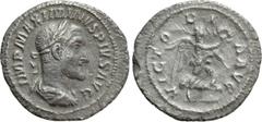 Roman Imperial Coins MAXIMINUS THRAX (235-238). Denarius. Rome. Obv: IMP MAXIMINVS PIVS AVG. Laureate, draped and cuirassed bust right. Rev: VICTORIA AVG. Victory advancing right, holding palm branch 