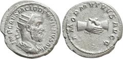 Roman Imperial Coins PUPIENUS (238). Antoninianus. Rome. Obv: IMP CAES M CLOD PVPIENVS AVG. Radiate, draped and cuirassed bust right. Rev: AMOR MVTVVS AVGG. Clasped hands. RIC 9a. Condition: Very fine