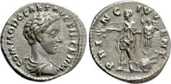 Roman Imperial Coins COMMODUS (Caesar, 166-177). Denarius. Rome. Obv: COMMODO CAES AVG FIL GERM. Bareheaded and draped bust right. Rev: PRINC IVVENT. Commodus standing left, holding spear and branch; 