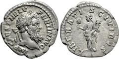 Roman Imperial Coins PERTINAX (193). Denarius. Rome. Obv: IMP CAES P HELV PERTIN AVG. Laureate head right. Rev: LIBERATIS CIVIBVS. Liberalitas standing left, holding abacus and cornucopia. RIC 5. Very