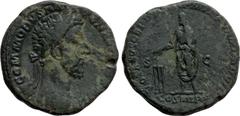 Roman Imperial Coins COMMODUS (177-192). Sestertius. Rome. Obv: M COMMODVS ANTON AVG PIVS BRIT. Laureate head right. Rev: VOTA SVSCEP DECEN TR P VIIII IMP VII/ S - C / COS IIII P P. Commodus standing 