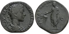 Roman Imperial Coins COMMODUS (177-192). Sestertius. Rome. Obv: L AVREL COMMODVS AVG GERM SARM. Laureate, draped and cuirassed bust right. Rev: VOTA PVBLICA TR P II IMP II COS P P / S - C. Commodus st