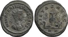 Roman Imperial Coins CARINUS (Caesar, 282-283). Antoninianus. Rome. Obv: M AVR CARINVS NOB CAES. Radiate, draped and cuirassed bust right. Rev: PIETAS AVGG / RZ. Emblems of the pontificate: lituus, se