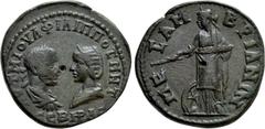 Roman Provincial Coins THRACE. Mesambria. Philip I 'the Arab', with Otacilia Severa (244-249). Ae. Obv: ΑΥΤ Μ ΙΟΥΛ ΦΙΛΙΠΠΟⳞ Μ WΤ ϹЄΒΗΡΑ ϹЄ. Draped busts of Philip, laureate and cuirassed, and Otacilia