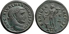 Roman Imperial Coins MAXIMINUS II DAIA (310-313). Follis. Antioch. Obv: IMP C GAL VAL MAXIMINVS P F AVG. Laureate head right. Rev: GENIO EXERCITVS / Є/Δ / ANT. Genius standing left with patera over al