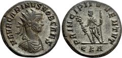 Roman Imperial Coins CARINUS (Caesar, 282-283). Antoninianus. Rome. Obv: M AVR CARINVS NOB CAES. Radiate, draped and cuirassed bust right. Rev: PRINCIPI IVVENTVT / ЄKA. Carinus standing left, holding 