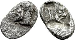 Greek Coins DYNASTS OF LYCIA. Uncertain Dynast (Circa 6th-5th century BC). Tetartemorion. Obv: Bearded head left. Rev: Head of man-headed bull right within incuse square. . Condition: Very fine. Weigh