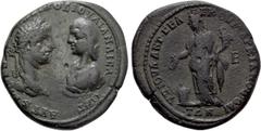 Roman Provincial Coins MOESIA INFERIOR. Marcianopolis. Elagabalus, with Julia Maesa (218-222). Pentassarion. Julius Antonius Seleucus, legatus consularis. Obv: AVT K M AVPH ANTΩNEINOC AVΓ IOVΛIA MAICA