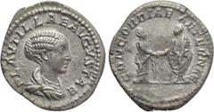 Roman Imperial Coins PLAUTILLA (Augusta, 202-205). Denarius. Rome. Obv: PLAVTILLAE AVGVSTAE. Draped bust right. Rev: CONCORDIAE AETERNAE. Caracalla and Plautilla standing facing one another, clasping 