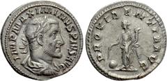 Roman Imperial Coins MAXIMINUS THRAX (235-238). Denarius. Rome. Obv: IMP MAXIMINVS PIVS AVG. Laureate, draped and cuirassed bust right. Rev: PROVIDENTIA AVG. Providentia standing left, holding cornuco