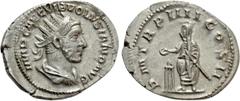 Roman Imperial Coins VOLUSIAN (251-253). Antoninianus. Rome. Obv: IMP CAE C VIB VOLUSIANO AVG. Radiate, draped and cuirassed bust right. Rev: P M TR P IIII COS II. Volusian standing left, sacrificing 