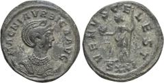 Roman Imperial Coins MAGNIA URBICA (283-285). Antoninianus. Ticinum. Obv: MAGNIA VRBICA AVG. Draped bust right, wearing stephane and set upon crescent. Rev: VENVS CELEST / SXXI. Venus standing left, h