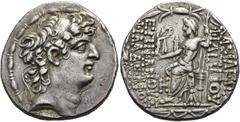 GRIECHEN NÖRDLICHE LEVANTE. SELEUKIDEN. Philippos I. Epiphanes Philadelphos, 93 - 83 v. Chr. Tetradrachme ø 28mm (15,57g). 88 - 87 v.Chr. Mzst. Antiochia am Orontes. Vs.: Kopf mit Diadem n. r. Rs.: ΒΑ
