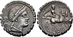 RÖMER RÖMISCHE REPUBLIK NACH 211 V. CHR. C. Naevius Balbus, 79 v. Chr. Denar ø 18mm (3,87g). Mzst. Rom. Vs.: Büste der Venus mit Diadem, dahinter S C. Rs.: C NAE BALB (teilweise in Ligatur), Viktoria 