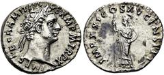 RÖMER RÖMISCHE KAISERZEIT. Domitian, 81 - 96 n. Chr. Denar ø 19mm (3,17g). 90 - 91 n. Chr. Mzst. Rom. Vs.: IMP CAES DOMIT AVG GERM P M TR P X, Kopf mit Lorbeerkranz n. r. Rs.: IMP XXI COS XV CENS P P 