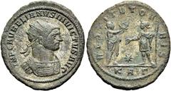 RÖMER RÖMISCHE KAISERZEIT. Aurelian, 270 - 275 n. Chr. AE Antoninian ø 25mm (3,70g). 275 n. Chr. Mzst. Serdica. Vs.: IMP C AVRELIANVS INVICTVS AVG, Panzerbüste mit Strahlenkrone n. r. Rs.: RESTITVT OR