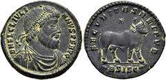 RÖMER RÖMISCHE KAISERZEIT. Julian II., 360 - 363 n. Chr. AE Doppelmaiorina ø 28mm (9,09g). 362 - 363 n. Chr. Mzst. Siscia. Vs.: D N FL CL IVLI-ANVS P F AVG, drapierte Panzerbüste mit Perlendiadem n. r