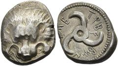 GRIECHEN LYKIEN. DYNASTEN Trbbenimi, ca. 380 - 370 v. Chr. 1/3 Stater ø 16mm (3,12g). 4. Jh. v. Chr. Vs.: Löwenskalp, darunter Triskeles. Rs.: "trebbenimi" um Triskeles. Podalia Hoard 130; Müseler VII