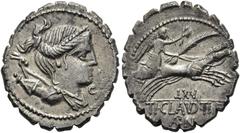 RÖMER RÖMISCHE REPUBLIK. RÖMISCHE REPUBLIK NACH 211 V. CHR Ti. Claudius Nero, 79 v. Chr. Denar ø 20mm (4,04g). Mzst. Rom. Vs.: S C, drapierte Büste der Diana mit Köcher u. Bogen n. r. Rs.: TI CLAVD TI