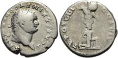 RÖMER RÖMISCHE KAISERZEIT. Titus als Caesar, 69 - 79 n. Chr. Denar ø 17mm (3,16g). Geprägt unter Vespasian, 79 n. Chr. Mzst. Rom. Vs.: T CAESAR IMP VESPASIANVS, Kopf mit Lorbeerkranz n. r. Rs.: TR POT