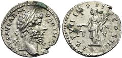 RÖMER RÖMISCHE KAISERZEIT. Lucius Verus, 161 - 169 n. Chr. Denar ø 18mm (2,84g). 166 n. Chr. Mzst. Rom. Vs.: L VERVS AVG ARM PARTH MAX, Kopf mit Lorbeerkranz n. r. Rs.: TR P VII IMP IIII COS III, Aequ
