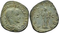 RÖMER RÖMISCHE KAISERZEIT. Gordian III., 238 - 244 n. Chr. AE Sesterz ø 32mm (13,81g). 243 - 244 n. Chr. Mzst. Rom. Vs.: IMP GORDIANVS PIVS FEL AVG, darpierte Panzerbüste mit Lorbeerkranz n. r. Rs.: F