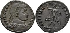 RÖMER RÖMISCHE KAISERZEIT. Constantin I., der Große, 307 - 337 n. Chr. AE Follis ø 21mm (3,18g). 312 - 313 n. Chr. Mzst. Rom. Vs.: IMP C CONSTANTINVS P F AVG, Panzerbüste mit Lorbeerkranz n. r. Rs.: S
