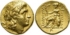 GRIECHEN THRAKISCHE KÖNIGE UND DYNASTEN Lysimachos, 305 - 281 v. Chr. Stater ø 17mm (8,51g). Mzst. Incertum. Vs.: Kopf Alexanders des Großen mit Diadem u. Ammonshörnern n. r. Rs.: ΒΑΣΙΛΕΩΣ / ΛΥΣΙΜΑΧΟΥ