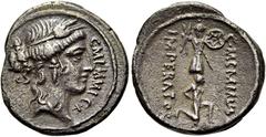 RÖMER RÖMISCHE REPUBLIK C. Memmius, 56 v. Chr. Denar ø 19mm (3,52g). Mzst. Rom. Vs.: C MEMMI C F, Kopf der Ceres n. r. Rs.: C MEMMIVS / IMPERATOR, Tropaeum, davor kniender Gefangener. Cr. 427/1; Syd. 