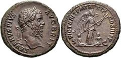 RÖMER RÖMISCHE KAISERZEIT Septimius Severus, 193 - 211 n. Chr. AE As ø 27mm (8,38g). 211 n. Chr. Mzst. Rom. Vs.: SEVERVS PIVS AVG BRIT, Kopf mit Lorbeerkranz n. r. Rs.: VICT BRIT P M TR P XIX COS III 