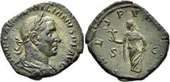 RÖMER RÖMISCHE KAISERZEIT Aemilian, 253 n. Chr. AE Sesterz ø 28mm (12,98g). Mzst. Rom. Vs.: IMP CAES AEMILIANVS P F AVG, drapierte Panzerbüste mit Lorbeerkranz n. r. Rs.: SPES PVBLIVCA / S - C, Spes s