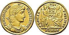 RÖMER RÖMISCHE KAISERZEIT Constantius II., 337 - 361 n. Chr. Solidus ø 22mm (4,42g). 347- 355 n. Chr. Mzst. Antiochia. Vs.: FL IVL CONSTANTIVS PERP AVG, drapierte Panzerbüste mit Perlendiadem n. r. Rs