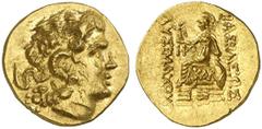 GRIECHEN THRAKISCHE KÖNIGE UND DYNASTEN. Lysimachos, 305 - 281 v. Chr. Stater (8,27 g.), 3./2. Jh. v. Chr. Mzst. Kallatis. Vs.: Kopf Alexanders d. Gr. mit Diadem u. Ammonshorn n. r. Rs.: BASILEWS LUSI