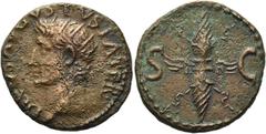 RÖMER RÖMISCHE KAISERZEIT. Divus Augustus, ab 14 n. Chr. AE As ø 27mm (11,74g). Geprägt unter Tiberius, ca. 34 - 37 n. Chr. Mzst. Rom. Vs.: DIVVS AVGVSTVS PATER, Kopf mit Strahlenkranz n. l. Rs.: S - 