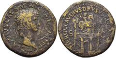 RÖMER RÖMISCHE KAISERZEIT. Claudius, 41 - 54 n. Chr. AE Sesterz ø 37mm (27,54g). 42 - 43 n. Chr. Mzst. Rom. Vs.: TI CLAVDIVS CAESAR AVG P M TR P IMP P P, Kopf mit Lorbeerkranz n. r. Rs.: NERO CLAVDIVS