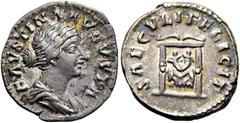 RÖMER RÖMISCHE KAISERZEIT. Faustina minor, 147 - 176 n. Chr. Denar ø 17mm (3,35g). Geprägt unter Marc Aurel, 161 - 176 n. Chr. Mzst. Rom. Vs.: FAVSTINA AVGVSTA, drapierte Büste mit Stephane n. r. Rs.: