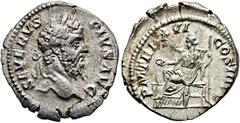 RÖMER RÖMISCHE KAISERZEIT. Septimius Severus, 193 - 211 n. Chr. Denar ø 20mm (3,05g). 209 n. Chr. Mzst. Rom. Vs.: SEVERVS PIVS AVG, Kopf mit Lorbeerkranz n. r. Rs.: P M TR P XVII COS III P P, Salus si