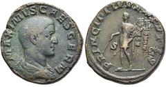 RÖMER RÖMISCHE KAISERZEIT. Maximus, 235 - 238 n. Chr. AE Sesterz ø 30mm (19,47g). 236 - 238 n. Chr. Mzst. Rom. Vs.: MAXIMVS CAES GERM, drapierte Büste n. r. Rs.: PRINCIPI IVVENTVTIS / S - C, Maximus s