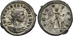 RÖMER RÖMISCHE KAISERZEIT. Aurelian, 270 - 275 n. Chr. Antoninian ø 25mm (4,28g). 273 n. Chr. Mzst. Kyzikos. Vs.: IMP C AVRELIANVS AVG, Panzerbüste mit Strahlenkrone n. r. Rs.: ORIENS AVG / C, Sol mit